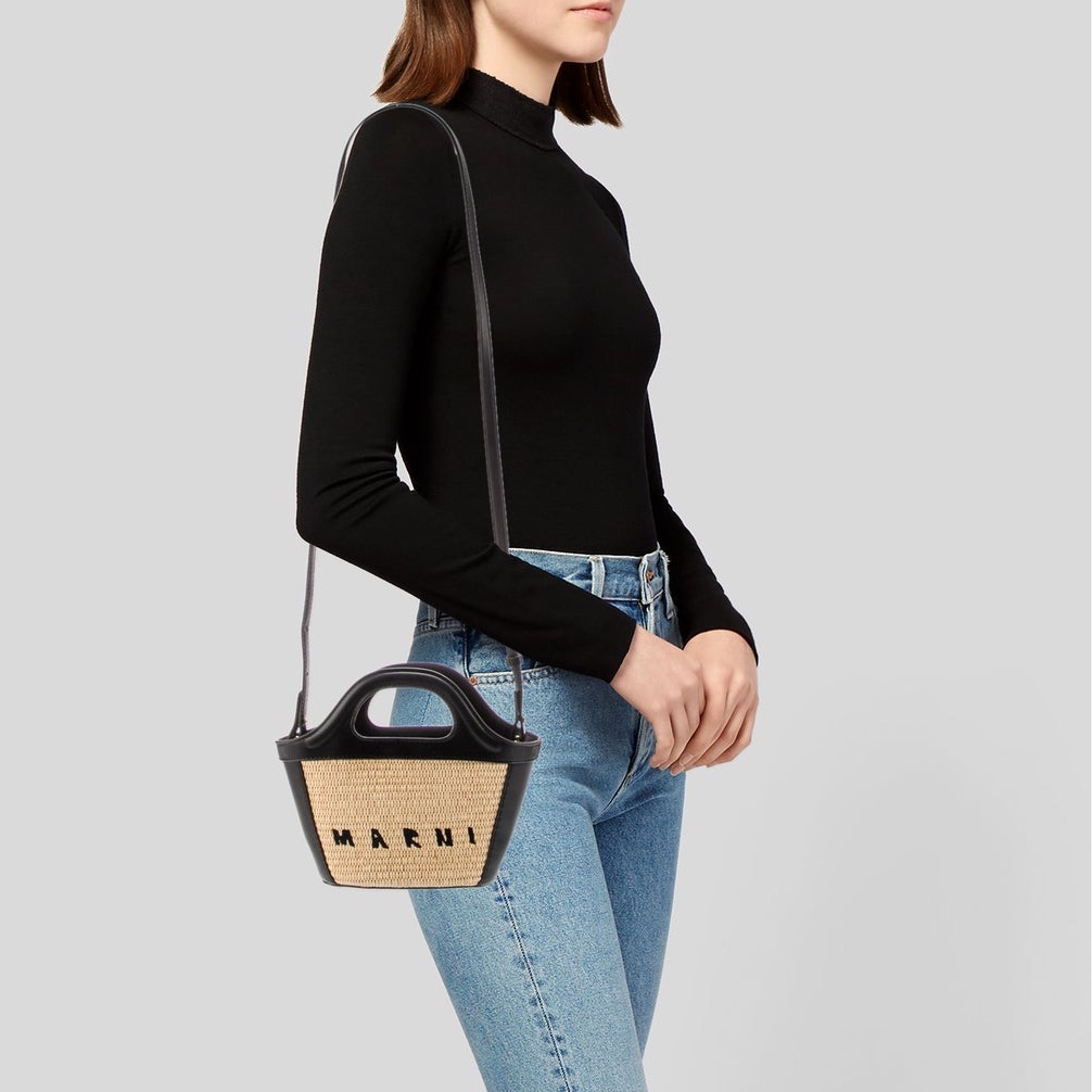Marni Tropicalia Micro Bag In Black Leather Bag-Authentic Os No Bag Strap